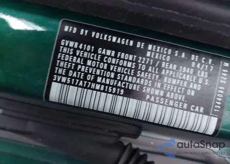 2017 Volkswagen Beetle #Pinkbeetle/1.8T Classic/1.8T S/1.8T Se/1.8T Sel из США, поврежденный, VIN 3VW517AT7HM815919